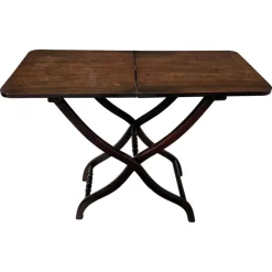 Pamono Antique English Mahogany Folding Table, 1890s> Console Tables