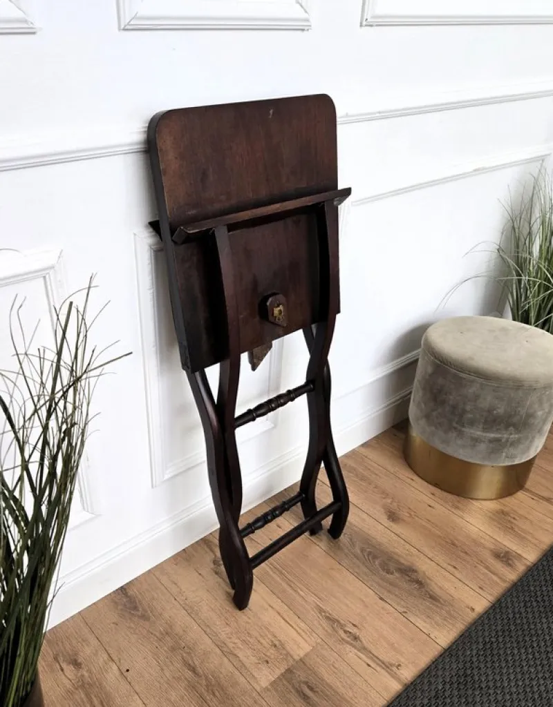Pamono Antique English Mahogany Folding Table, 1890s> Console Tables