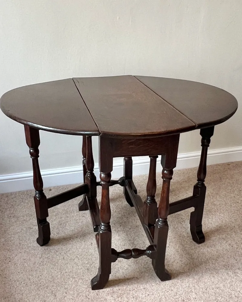 Pamono Antique English Oak Fold-Over Table, 1670s> Coffee & Side Tables