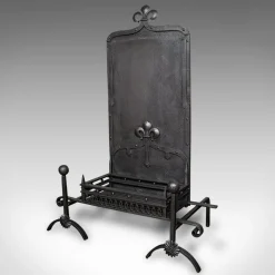 Pamono Antique English Open Hearth Fireplace, 1900, Set of 3><noscript><img width=