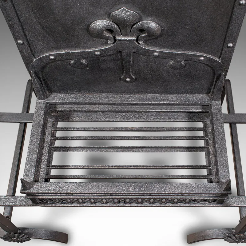 Pamono Antique English Open Hearth Fireplace, 1900, Set of 3> Fireplaces And Mantels