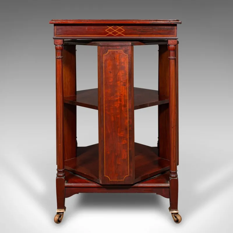 Online Pamono Antique English Rotary Bookcase, 1910