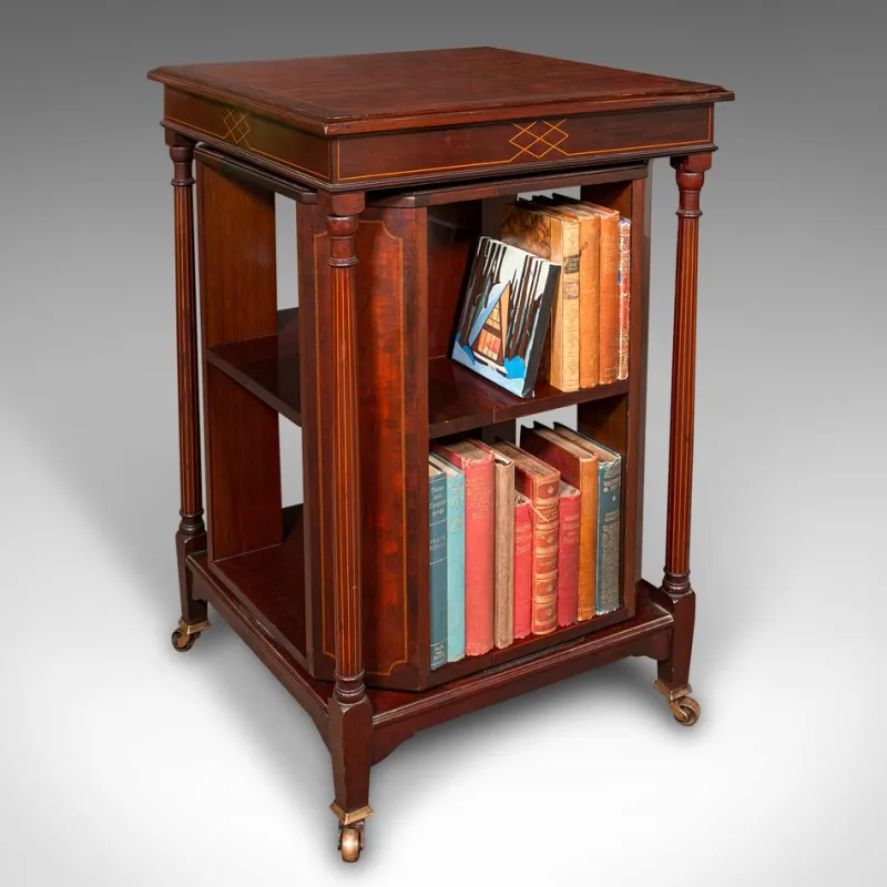 Online Pamono Antique English Rotary Bookcase, 1910