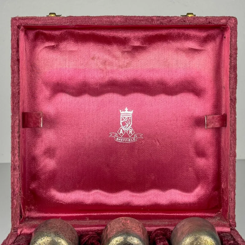 Pamono Antique English Silver Plated Glasses and Tray, 1890s, Set of 8> Serving Dishes