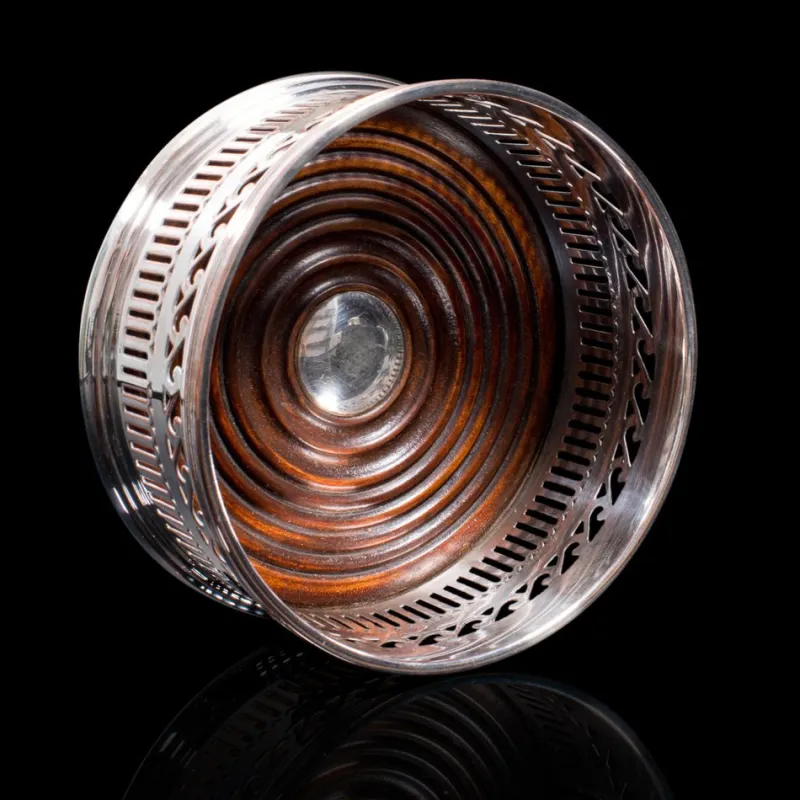 Pamono Antique English Silver Plated Wine Coaster or Bottle Stand from Harrods London, 1920> Bottles, Carafes & Jugs