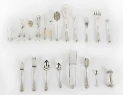 Clearance Pamono Antique English Silver Plated Setting Cutlery, Set of 155