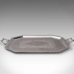 Online Pamono Antique English Silver Plated Presentation Serving Tray, 1890s