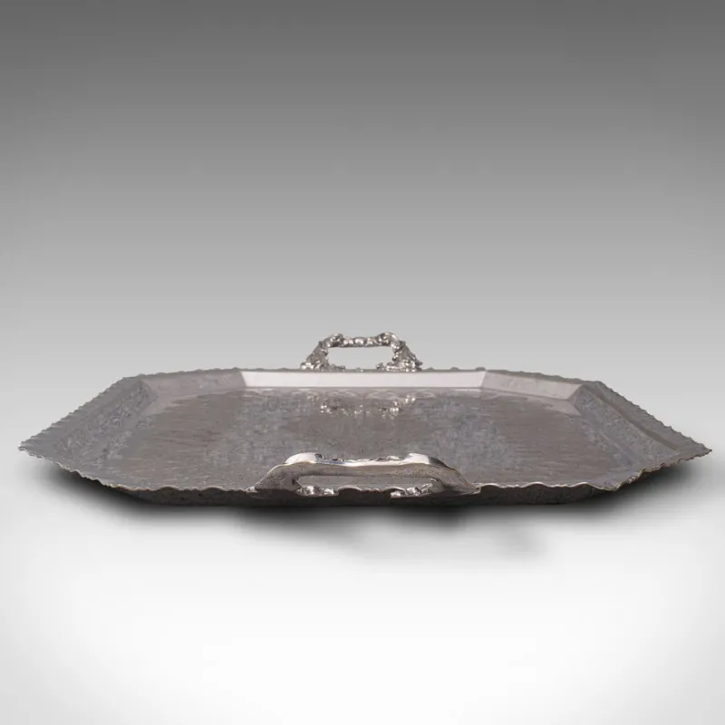 Online Pamono Antique English Silver Plated Presentation Serving Tray, 1890s
