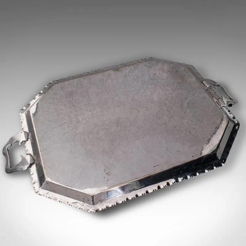 Online Pamono Antique English Silver Plated Presentation Serving Tray, 1890s