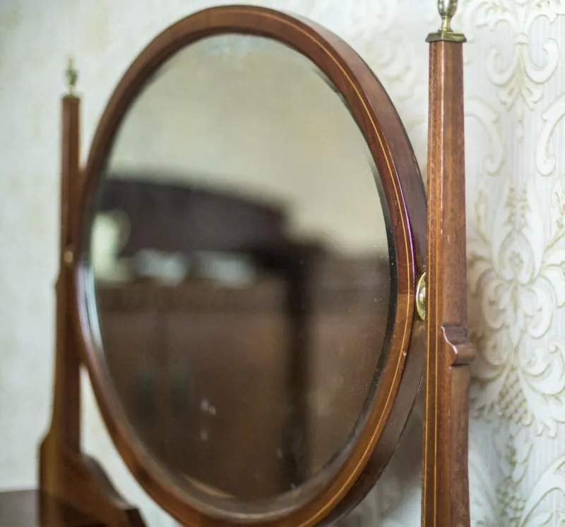 Pamono Antique English Softwood and Mahogany Veneer Vanity Table by Maple & Co., 1890s