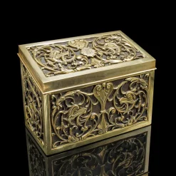 Pamono Antique English Stationery Box in Brass, 1880