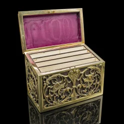 Pamono Antique English Stationery Box in Brass, 1880