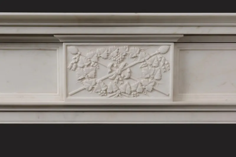 Pamono Antique English Statuary White Marble Fireplace Mantel, 1830> Fireplaces And Mantels
