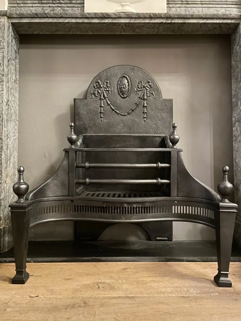 Outlet Pamono Antique English Steel Fire Grate, 1890