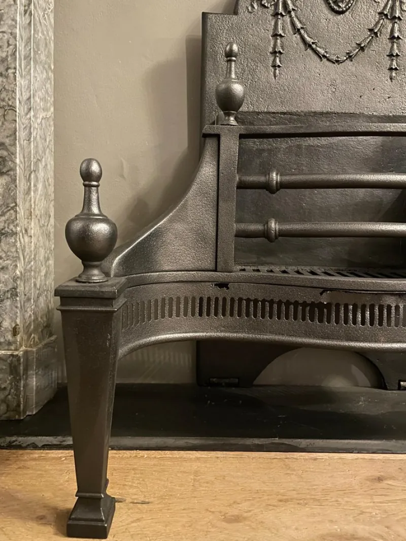 Outlet Pamono Antique English Steel Fire Grate, 1890