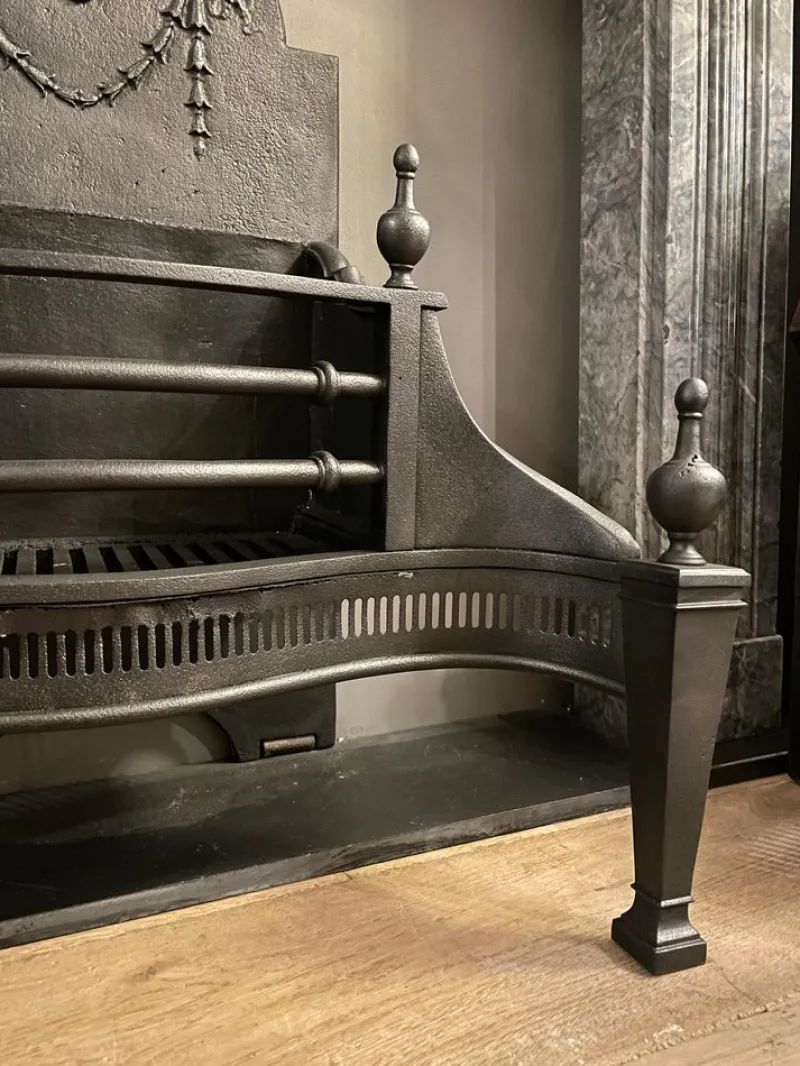 Outlet Pamono Antique English Steel Fire Grate, 1890