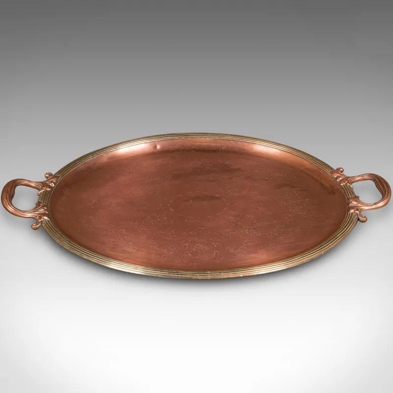 New Pamono Antique English Tray in Copper and Bronze