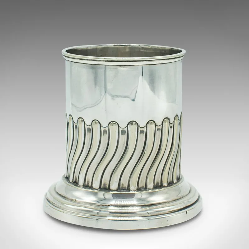 Pamono Antique English Wine Bottle Holder in Silver Plating, 1910
