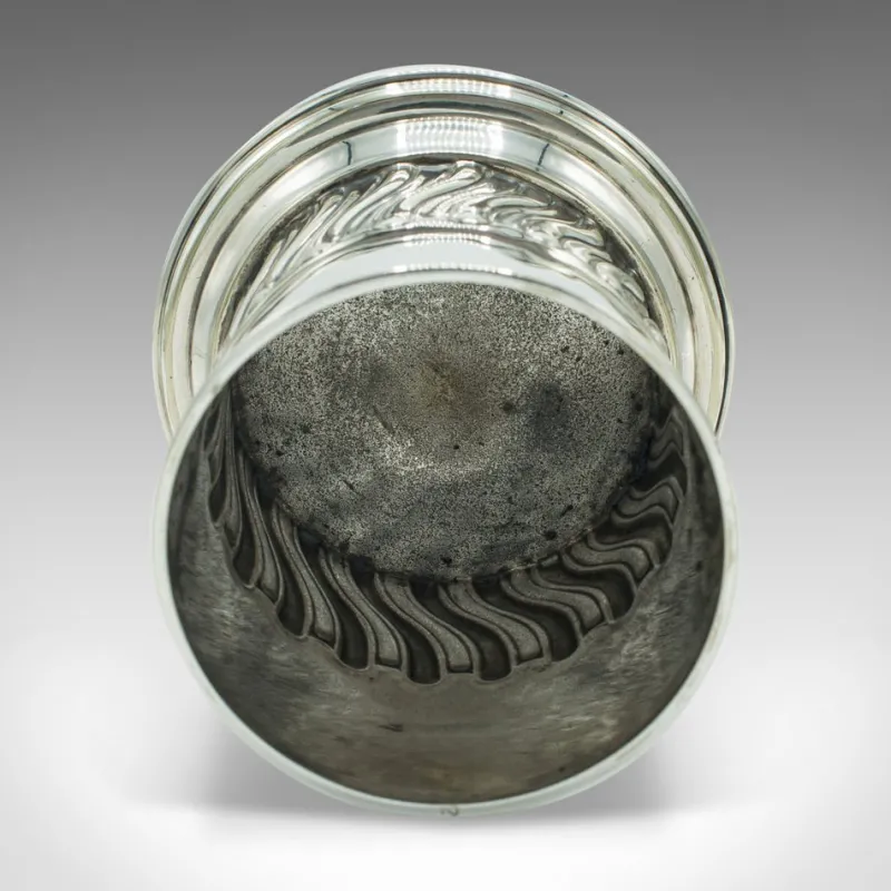 Pamono Antique English Wine Bottle Holder in Silver Plating, 1910
