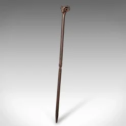 Clearance Pamono Antique English Wrought Iron Rams Head Fire Poker, 1910