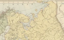 Pamono Antique Europe Map with Political Boundaries, 1884> Wall Decor