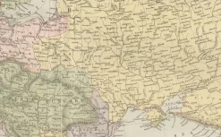 Pamono Antique Europe Map with Political Boundaries, 1884><noscript><img width=