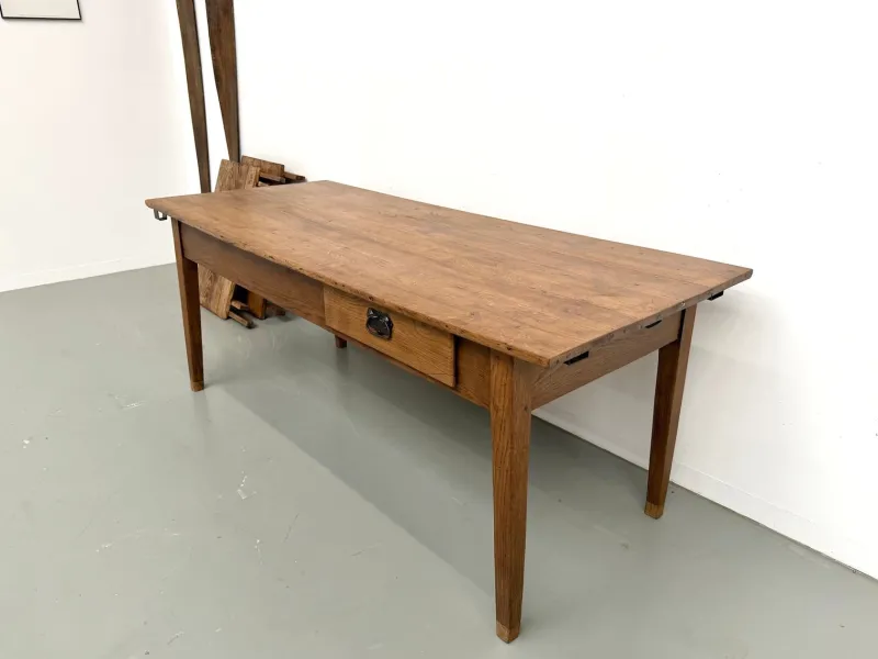 Sale Pamono Antique Farmhouse Table with Extensions in Oak, 1890s