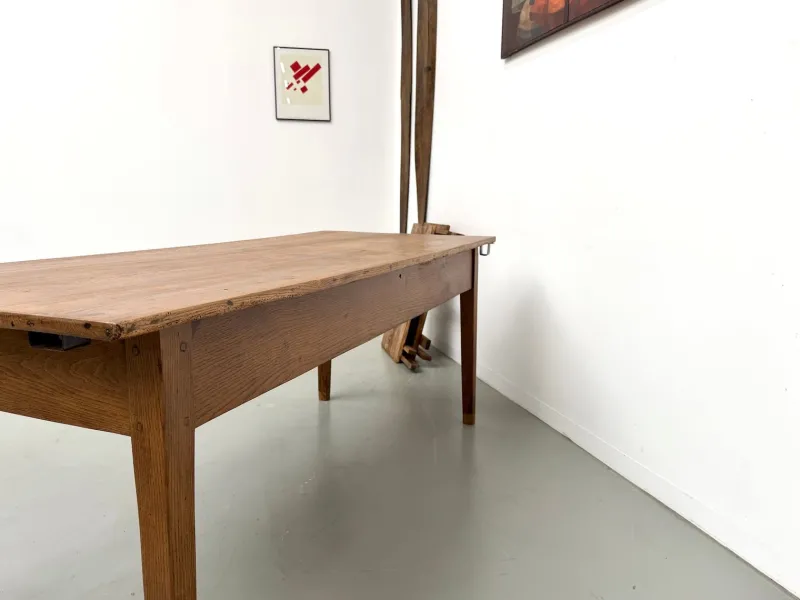 Sale Pamono Antique Farmhouse Table with Extensions in Oak, 1890s