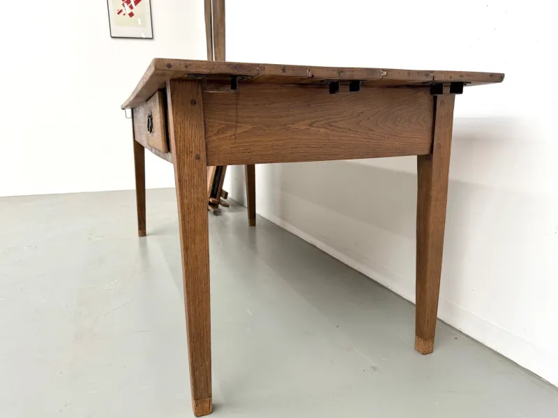 Sale Pamono Antique Farmhouse Table with Extensions in Oak, 1890s