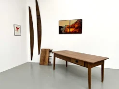 Sale Pamono Antique Farmhouse Table with Extensions in Oak, 1890s