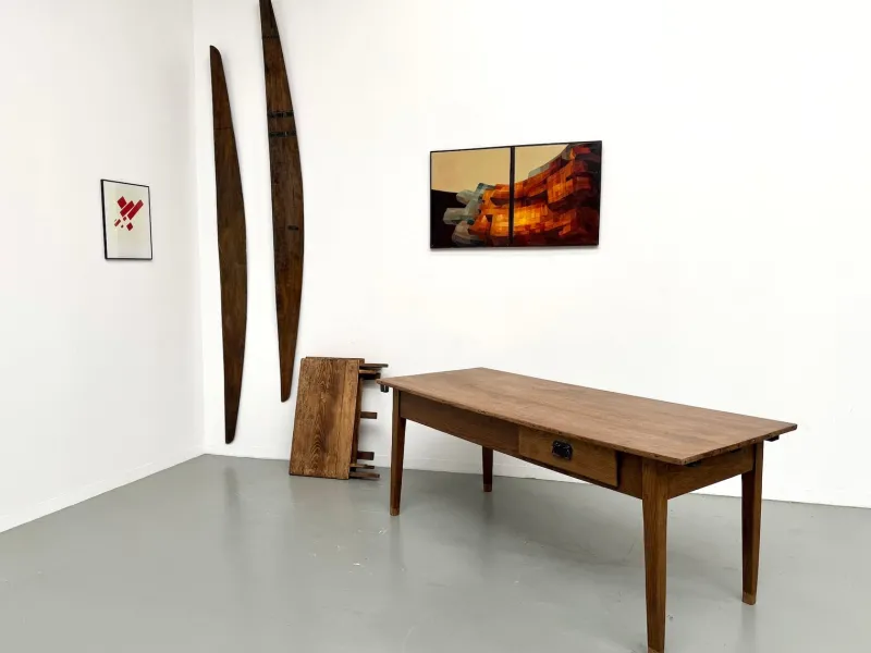 Sale Pamono Antique Farmhouse Table with Extensions in Oak, 1890s