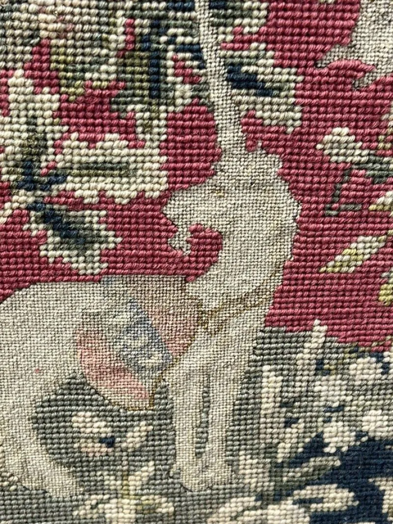 Pamono Antique Fire Screen with Tapestry> Fireplaces And Mantels