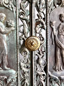Online Pamono Antique Fireplace Doors in Bronze and Messing