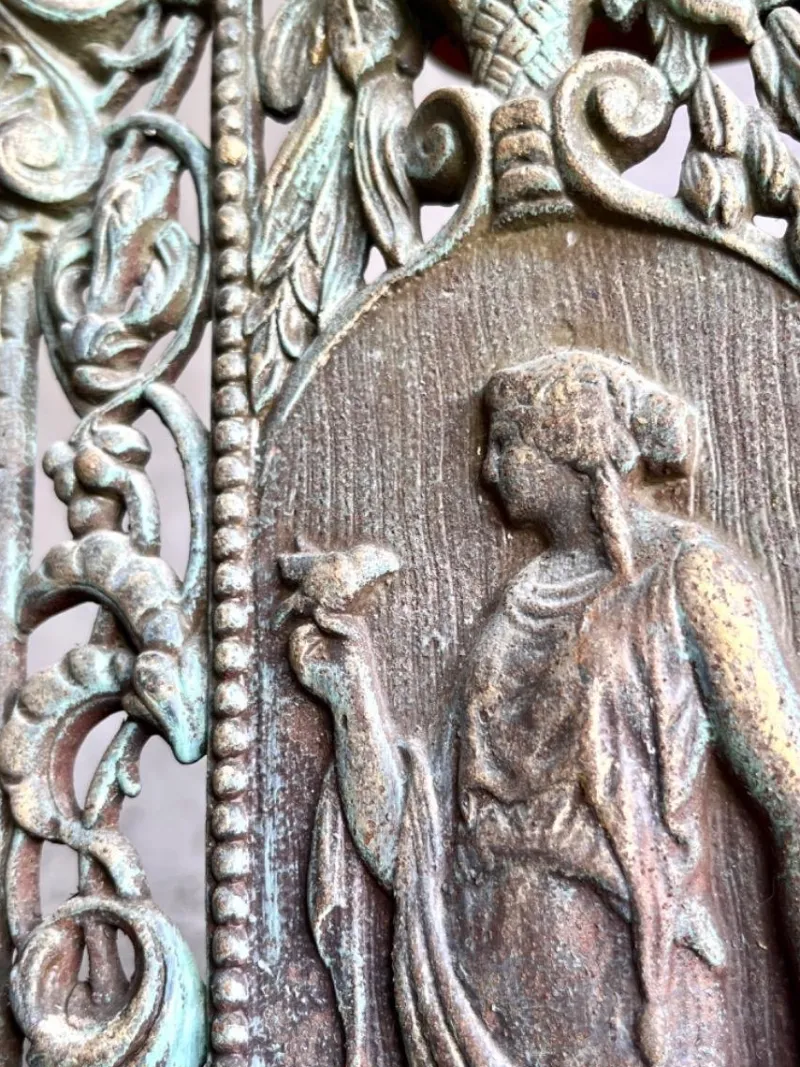 Online Pamono Antique Fireplace Doors in Bronze and Messing