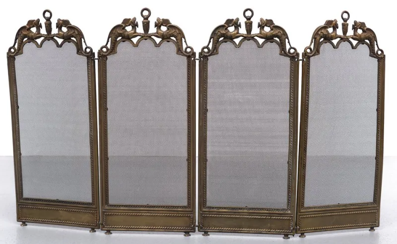 New Pamono Antique Fireplace Folding Screen, England, 1920s