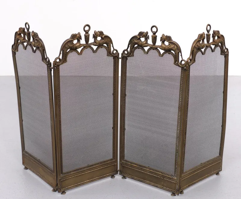 New Pamono Antique Fireplace Folding Screen, England, 1920s
