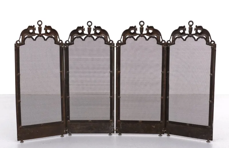 New Pamono Antique Fireplace Folding Screen, England, 1920s
