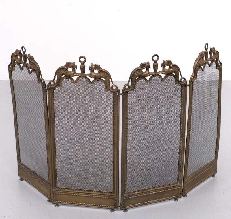 New Pamono Antique Fireplace Folding Screen, England, 1920s