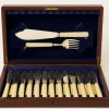 Pamono Antique Fish Cutlery Set in Original Case by Finnigans, 1890s> Cutlery & Serving Utensils