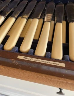 Pamono Antique Fish Cutlery Set in Original Case by Finnigans, 1890s> Cutlery & Serving Utensils