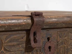 Pamono Antique Floral Carved Chest, 1820s> Trunks Crates & Baskets