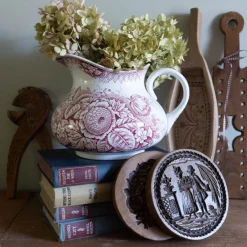 Best Pamono Antique Floral Terre De Fer Pitcher from St. Amand, France, 1890s