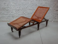 Pamono Antique Folding & Adjustable Daybed from British Campaign Furniture, London, 1870s><noscript><img width=