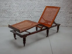 Pamono Antique Folding & Adjustable Daybed from British Campaign Furniture, London, 1870s><noscript><img width=