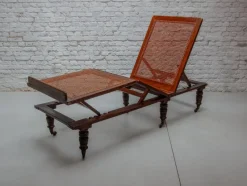 Pamono Antique Folding & Adjustable Daybed from British Campaign Furniture, London, 1870s><noscript><img width=