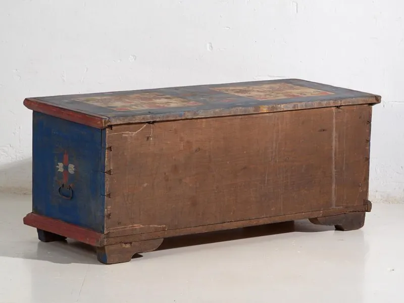 Pamono Antique Folk Art Chest, 1870s> Trunks Crates & Baskets