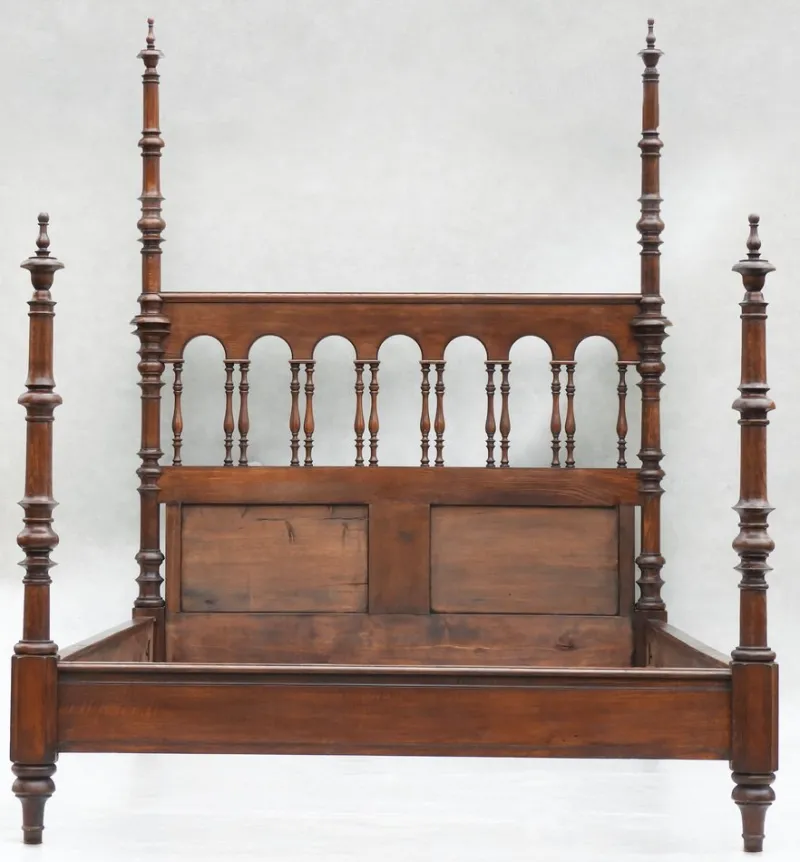 Pamono Antique Four Post Bed, France, 19th Century> Beds & Bedroom Sets