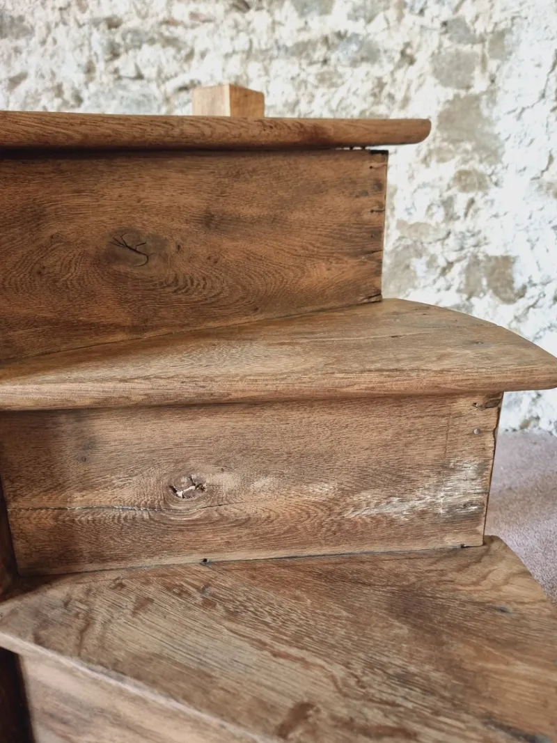 Hot Pamono Antique French Architectural Spiral Staircase Segment in Oak, Early 19th Century