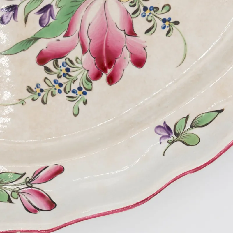 Clearance Pamono Antique French Art Nouveau Platter from Lunéville, Early 20th Century