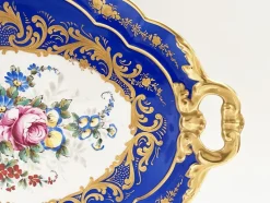 Pamono Antique French Blue Limoges Tray, 1890s> Trays